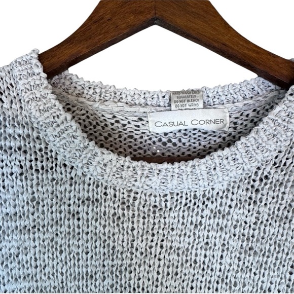Casual Corner Gray Textured Knit Long Sleeve Pullover - Picture 9 of 11